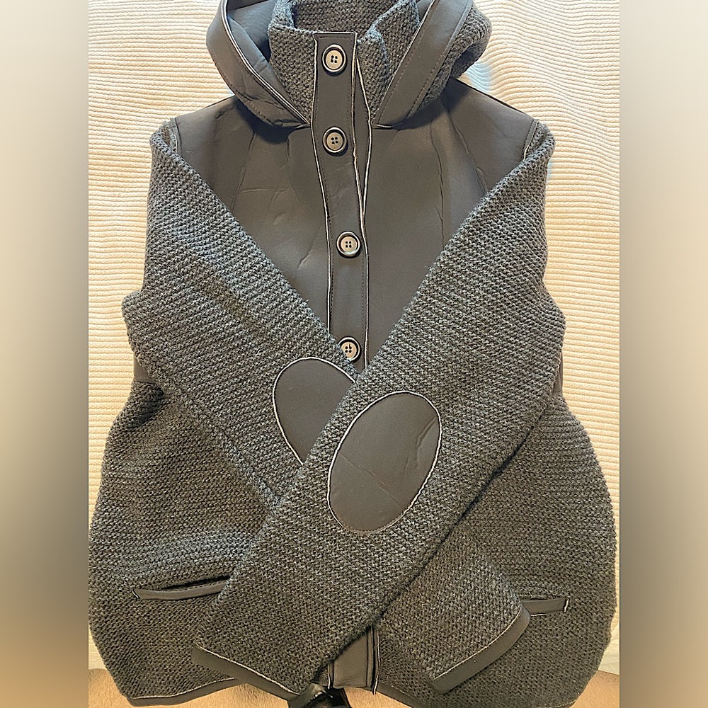 VNECK Mens Wool & Neoprene Hooded Sweater